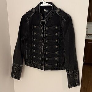 The Kooples Dark Gray Military Jean Jacket